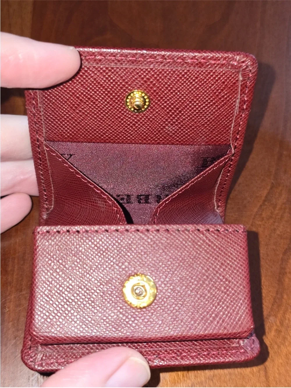 Burberry Vintage Nova Check Burgundy Coin Case Pouch